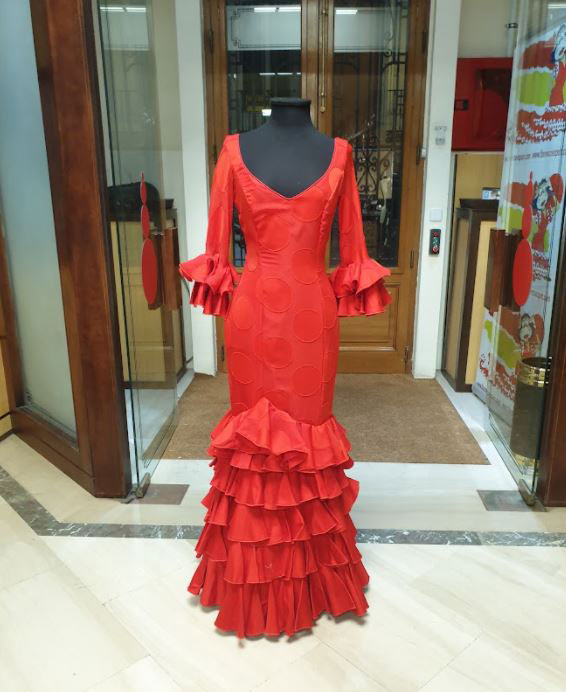 Outlet de Vestidos de Flamenca. Mod. Junco Rojo. Talla 40